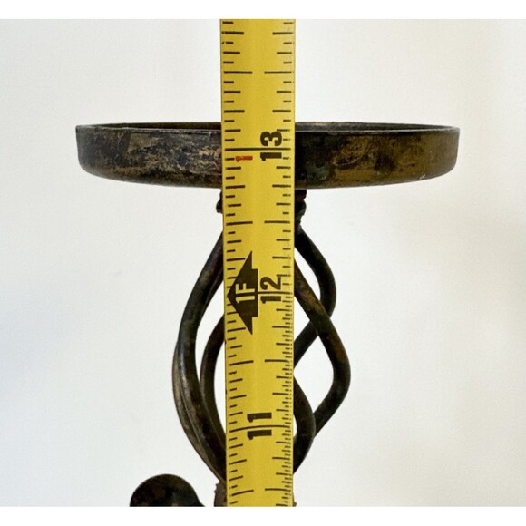 Vtg Metal‎ Bird Piller Candle Distressed Stick Holder Farmhouse Bird Lover Decor - Picture 5 of 8